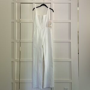 Alice + Olivia White Denim Jumpsuit